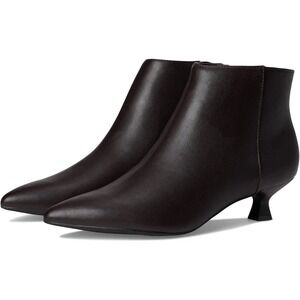 LifeStride Maya Women Sz 7M Dark Chocolate Faux Leather Kitten Heel Ankle Bootie